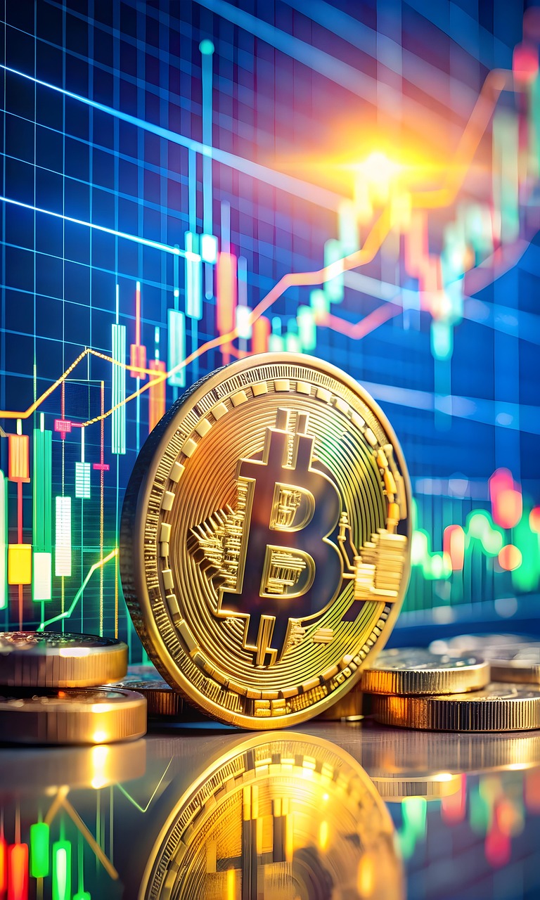 Bitcoin grafikon és érme